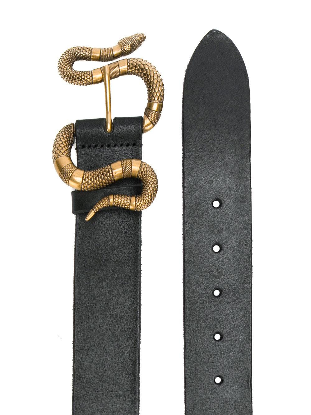 Lyst - Gucci Snake Buckle Belt in Black for Men