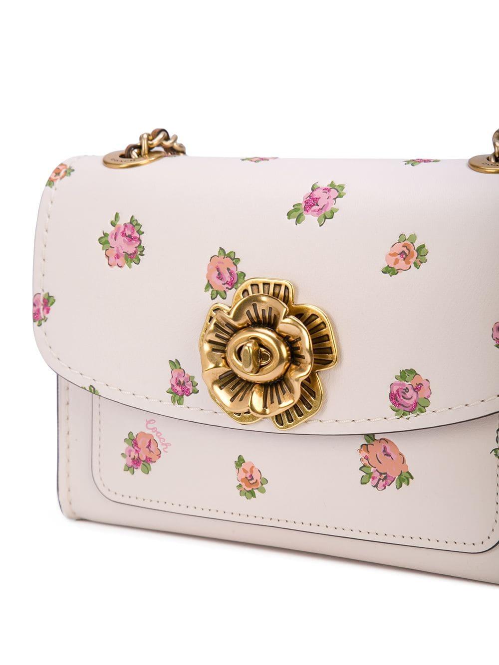 white floral coach bag