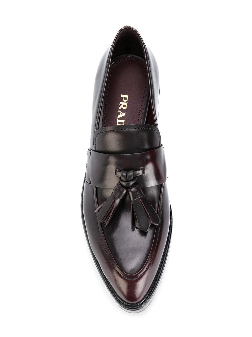 prada logo platform loafers