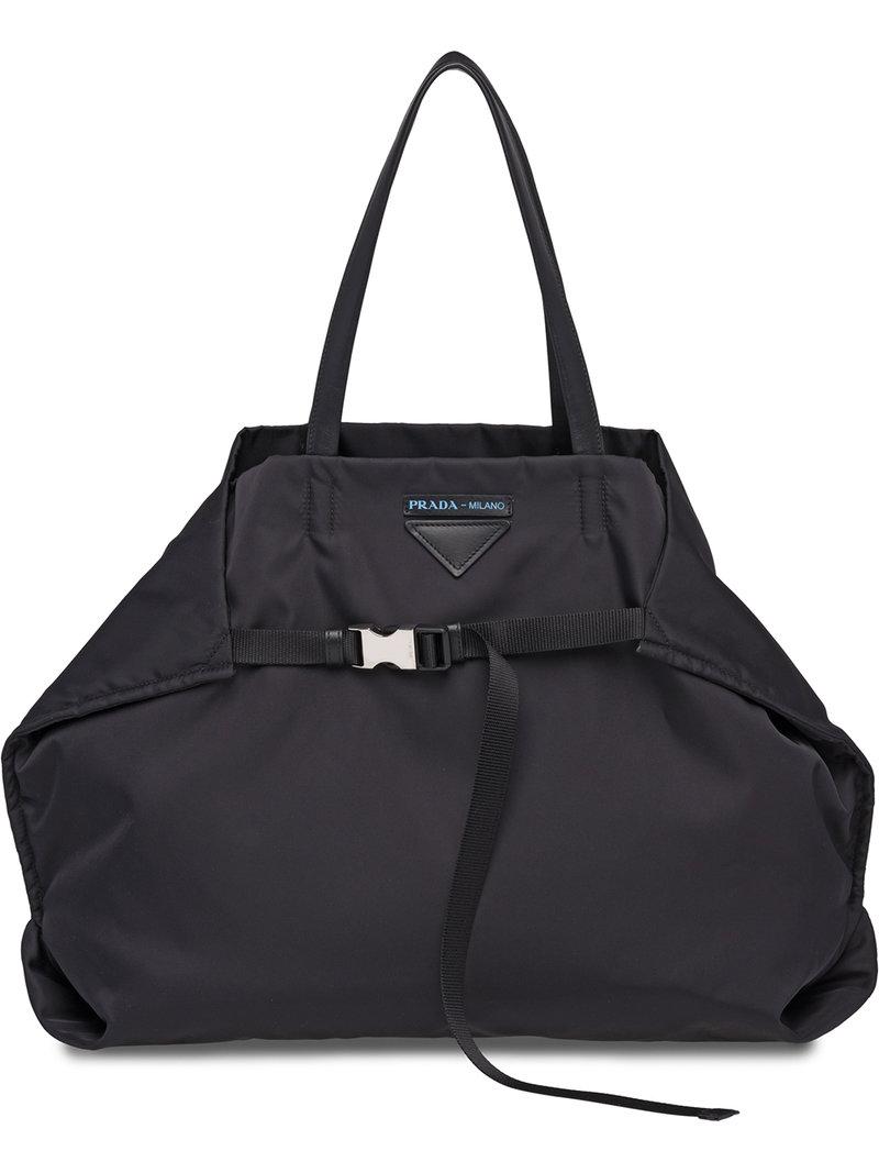 Lyst Prada Adjule Handle Tote Bag In Black View Fullscreen