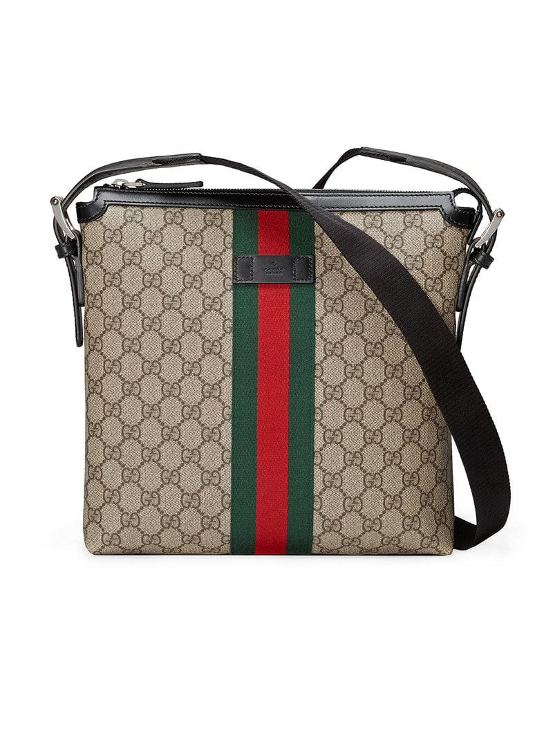 Lyst - Gucci Web GG Supreme Messenger in Brown for Men