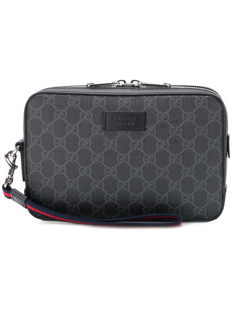 Lyst - Gucci GG Supreme Wash Bag in Black for Men