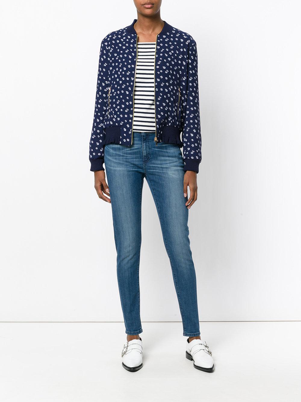 Lyst Michael Michael Kors Floral Bomber Jacket in Blue