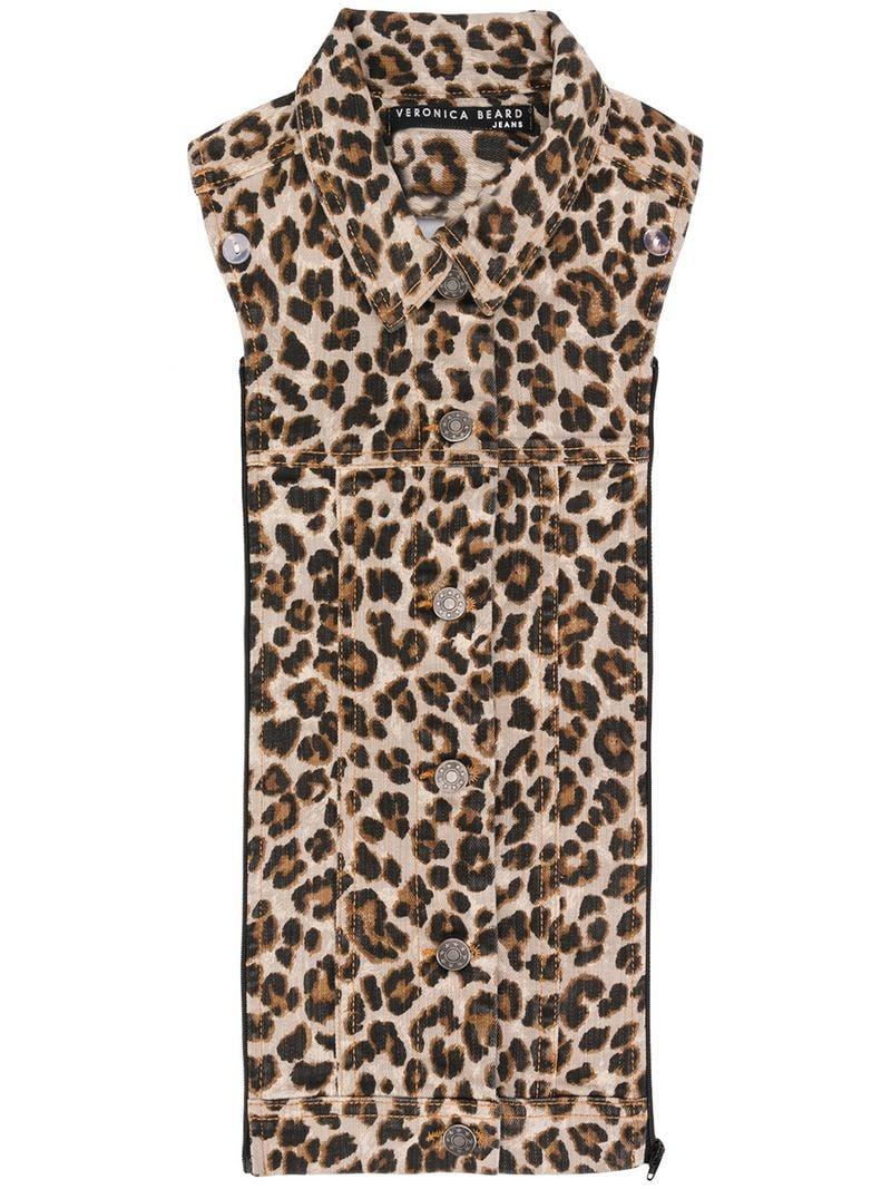 Veronica Beard Leopard Print Slate Dickey in Brown - Lyst