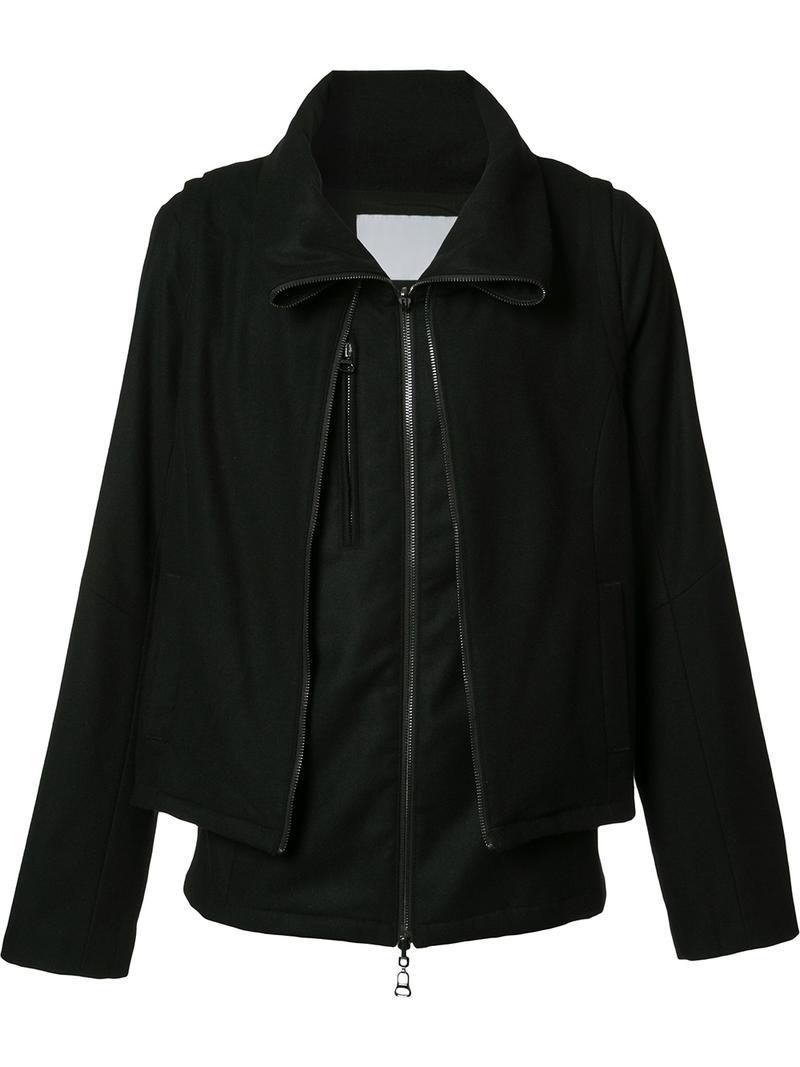 Lyst - Private Stock Folded Neck Zipped Jacket in Black for Men