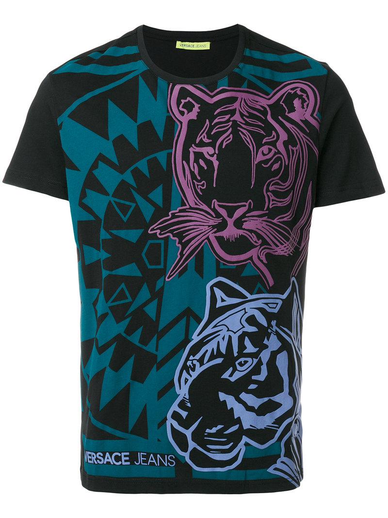 Lyst - Versace Jeans Tiger T-shirt in Black for Men