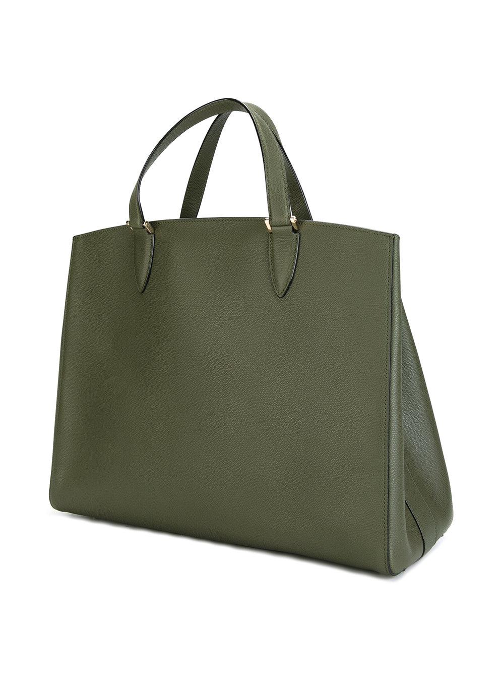 Valextra Large Tote in Green - Lyst