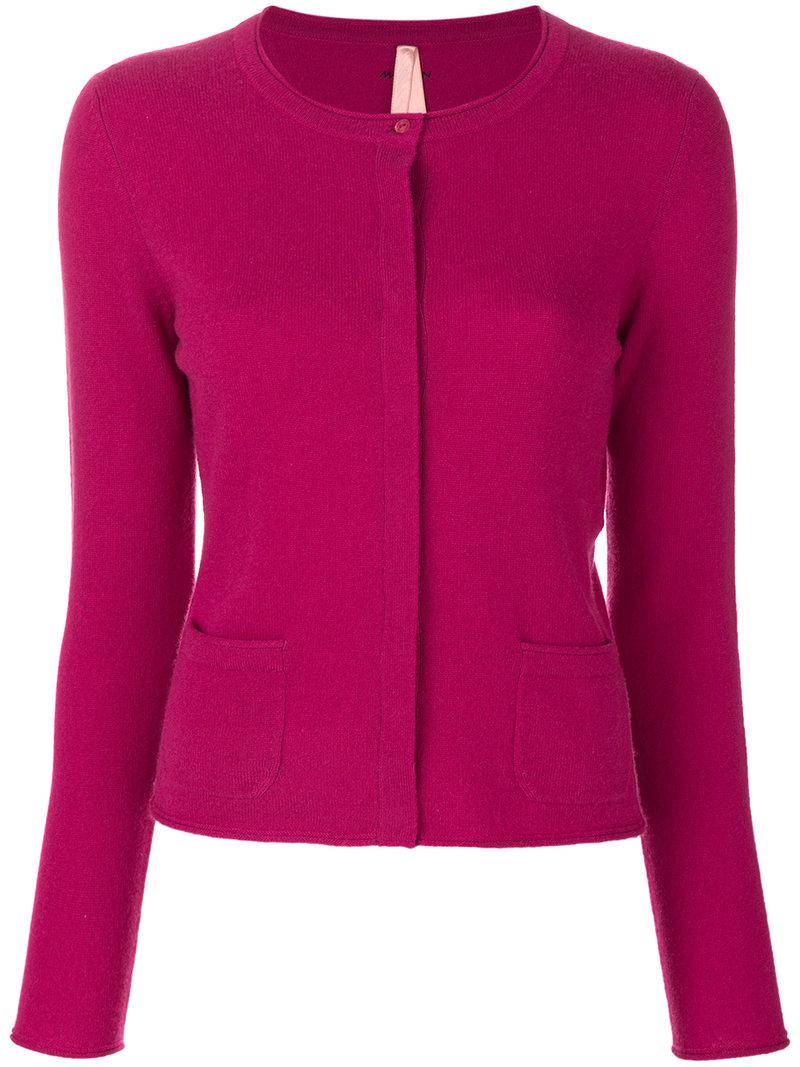 Lyst - Marc Cain Round Neck Cardigan in Pink