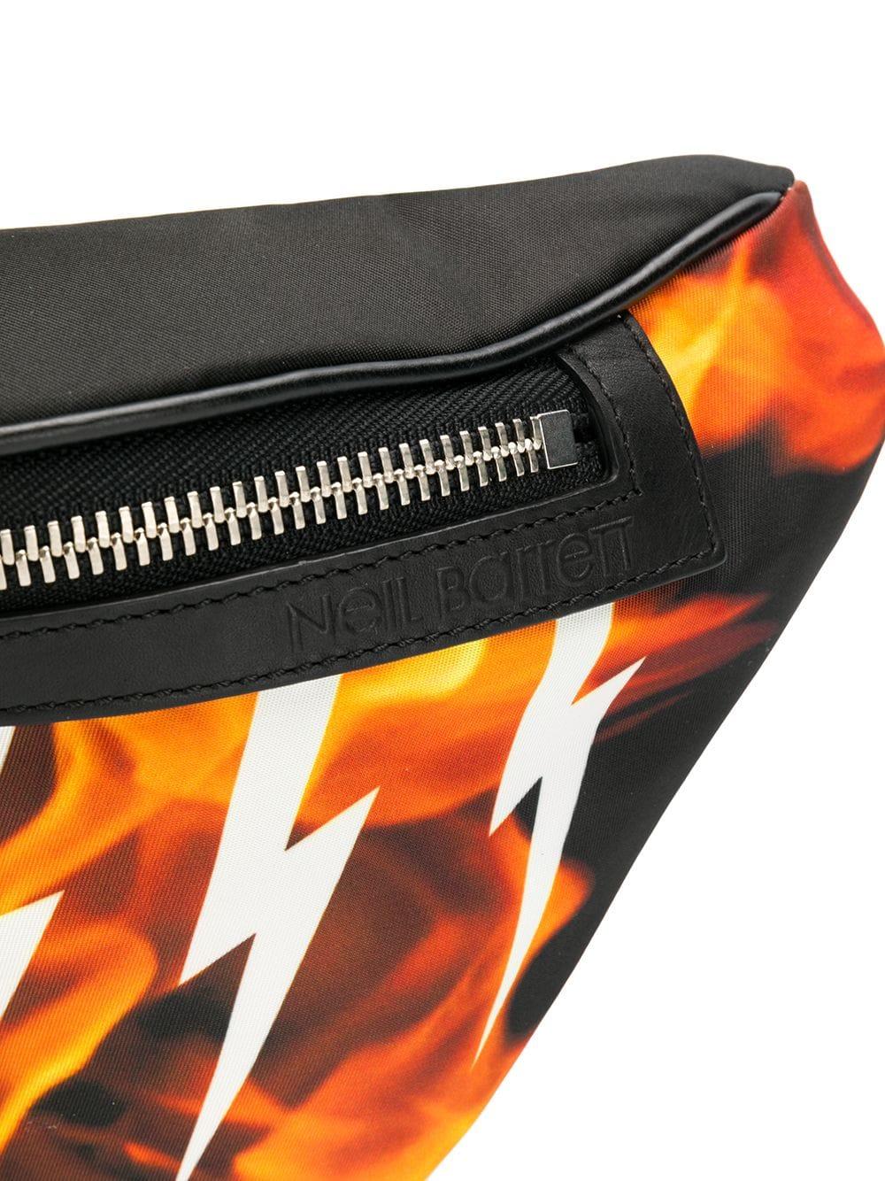 Neil Barrett Lightning Print Belt Bag in Black for Men - Save 7% - Lyst