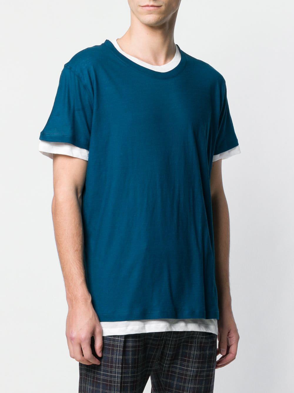 Majestic Filatures Layered Crew Neck T-shirt in Blue for Men - Lyst