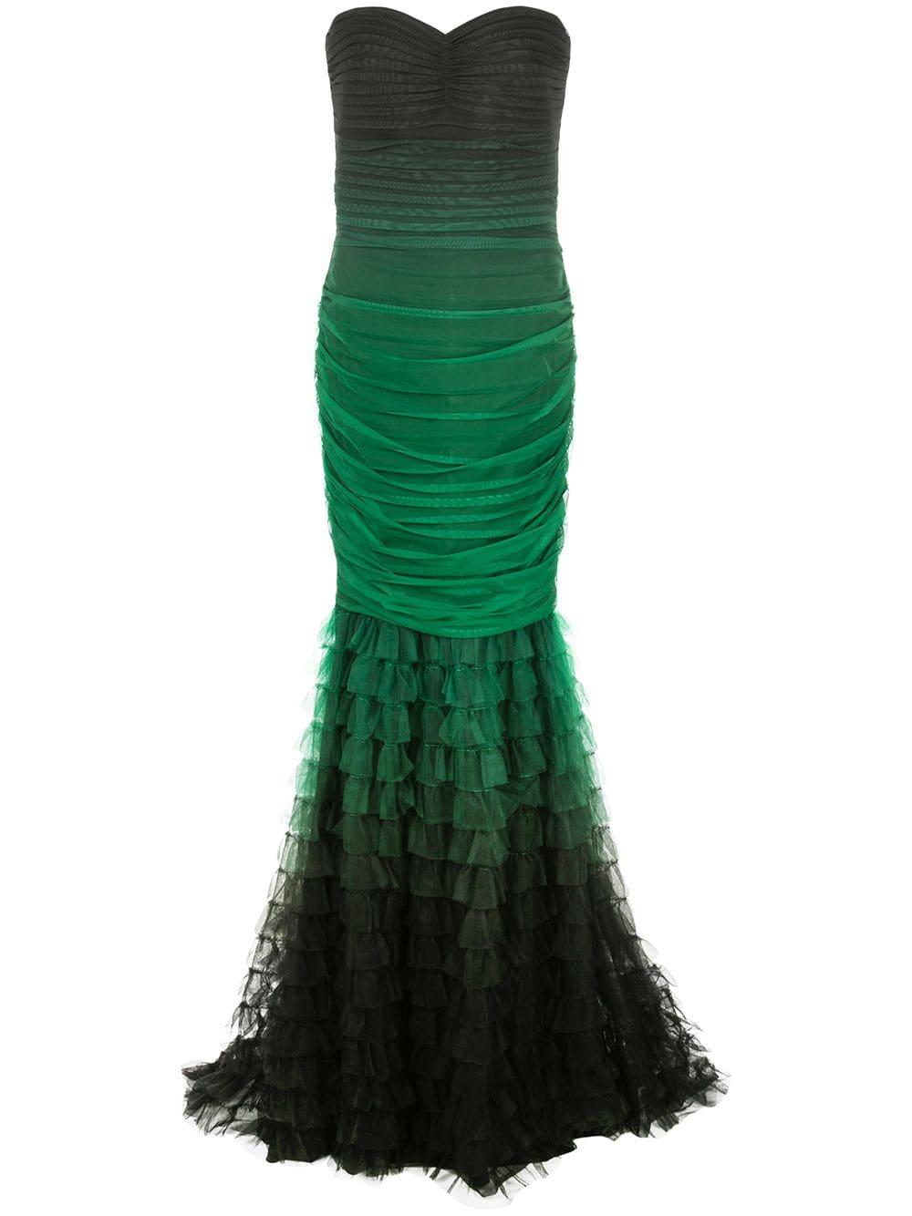tadashi shoji green gown