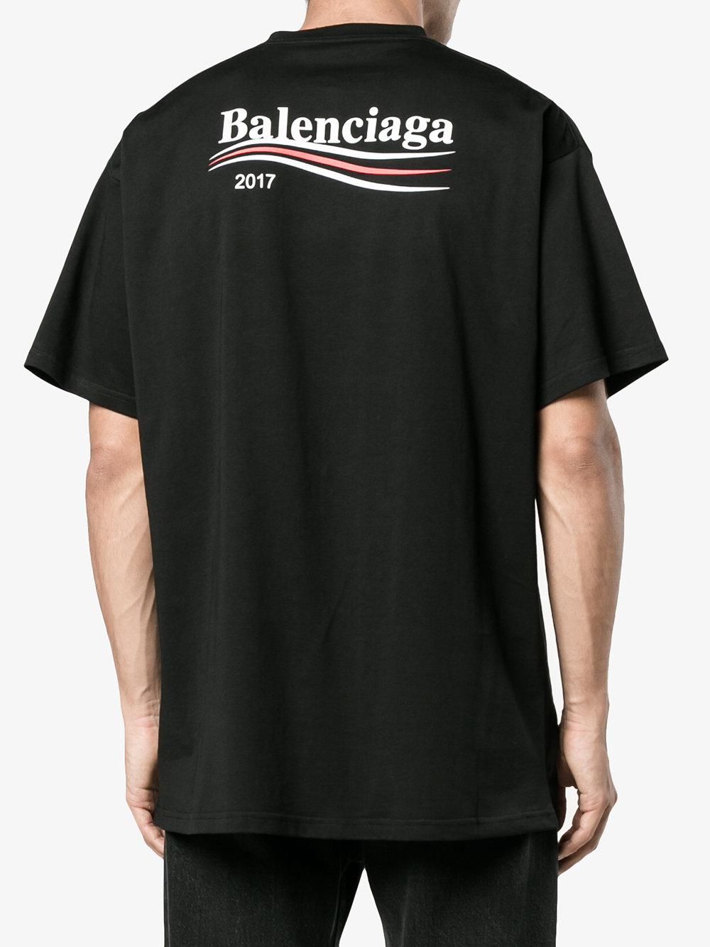 Balenciaga Oversize Logo T-shirt in Black for Men - Lyst