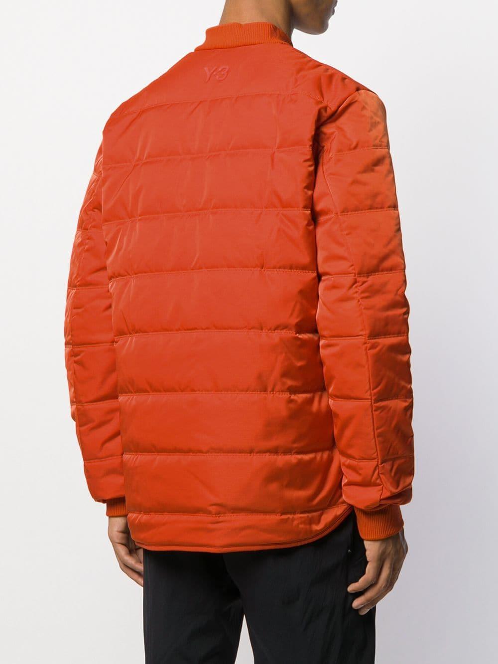 Y-3 Padded Zip-up Jacket in Orange for Men - Lyst