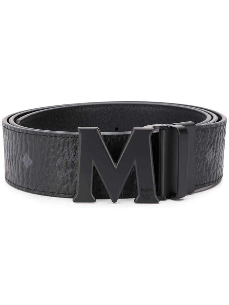 MCM Logo Belt in Black for Men - Lyst