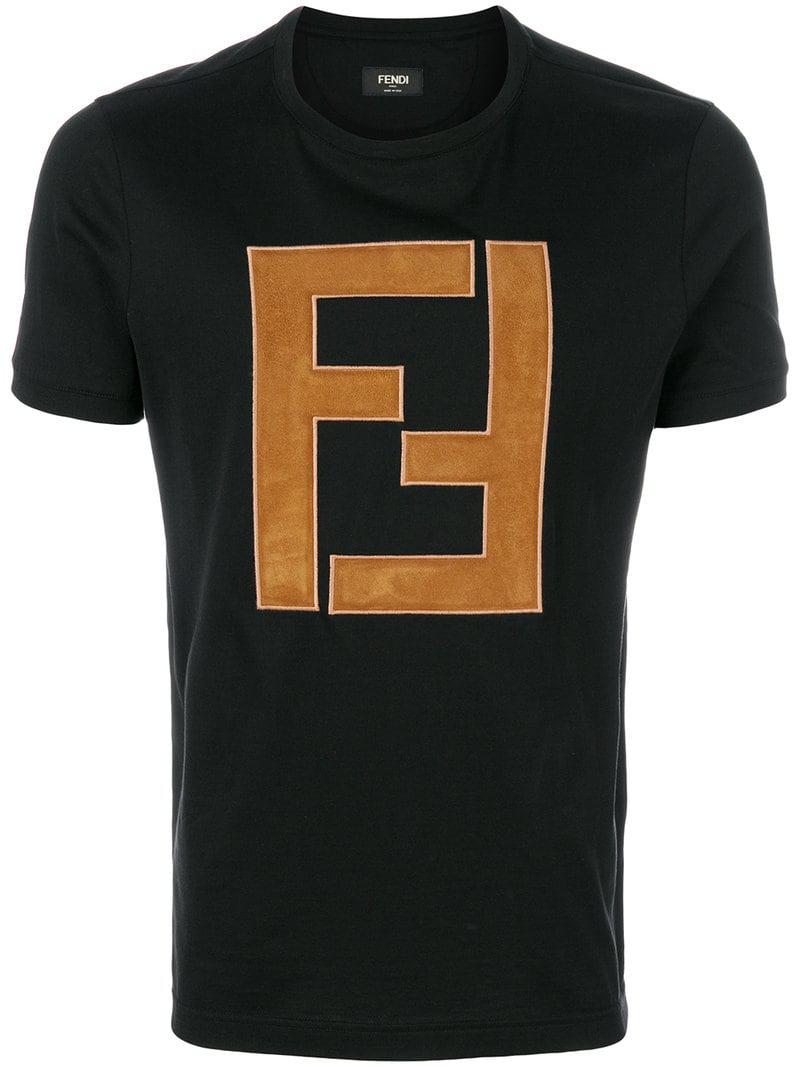 Lyst - Fendi Ff Logo T-shirt in Black for Men - Save 15.072463768115938%