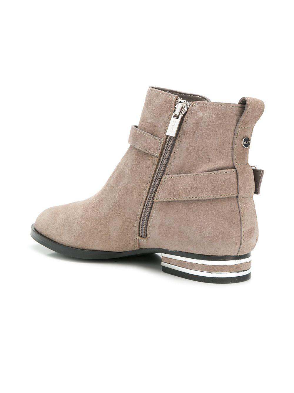 DKNY Leather Ankle Boots in Brown Lyst