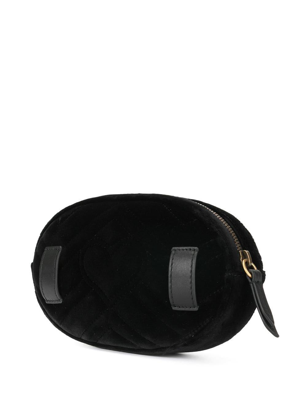 Gucci Marmont Velvet Belt Bag in Black - Lyst