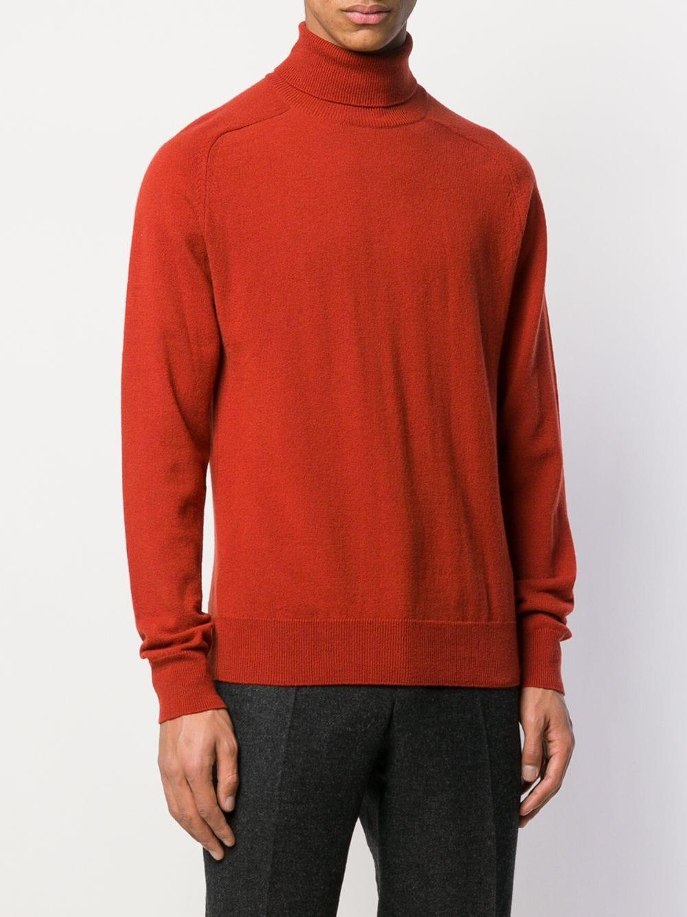 AMI Turtleneck Sweater in Orange for Men - Lyst