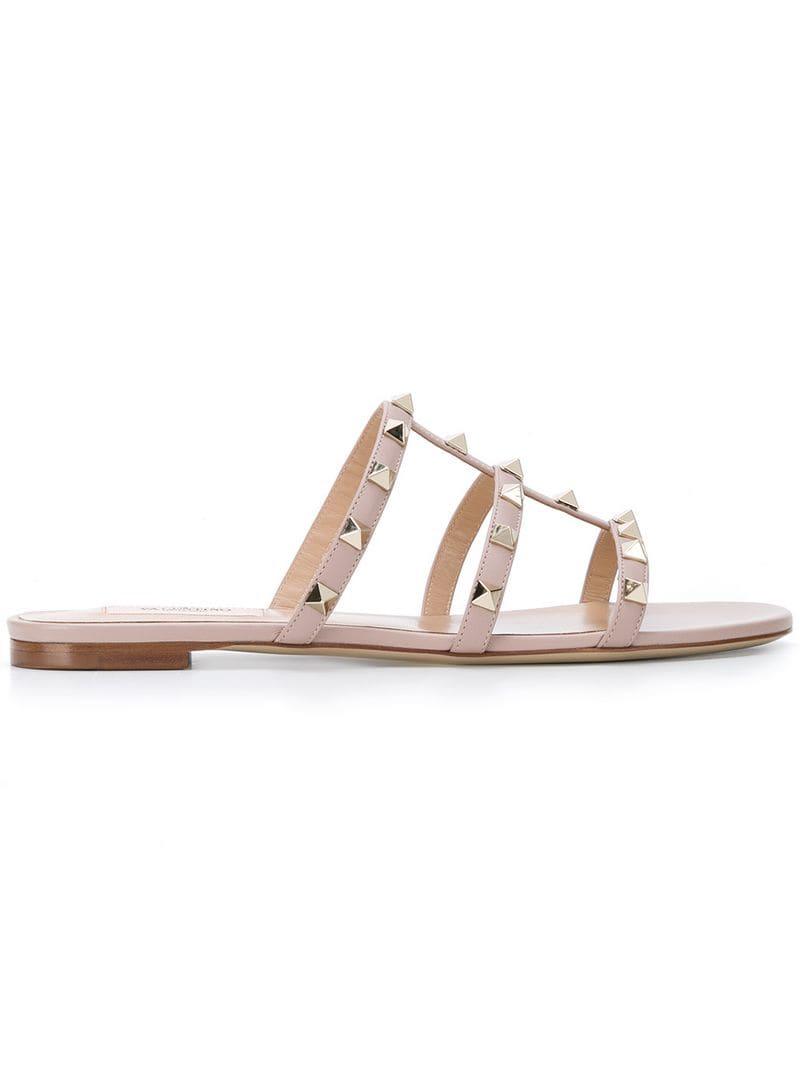 valentino rockstud slides poudre