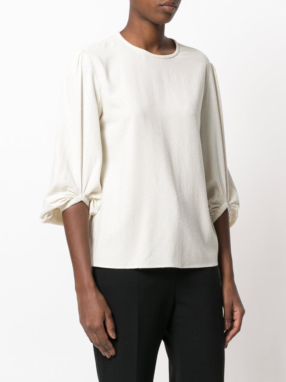 Lyst Masscob Juliet Sleeve Top in White