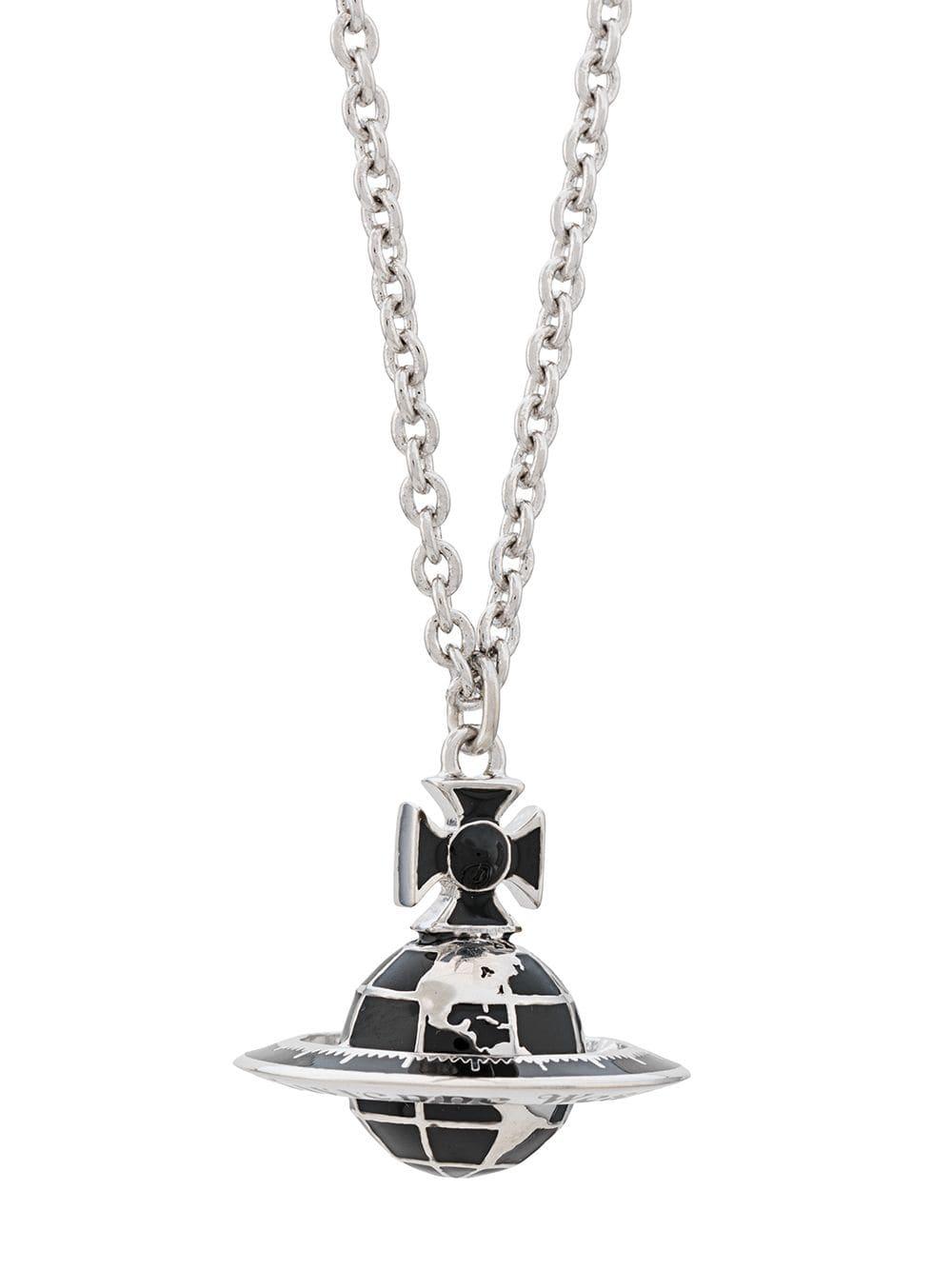 Vivienne Westwood Logo Pendant Necklace in Black for Men - Lyst