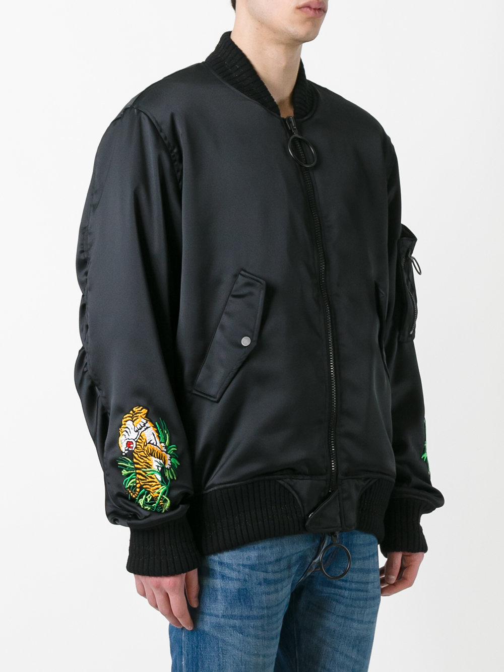 Lyst - Off-White c/o Virgil Abloh Tiger Embroidered Bomber Jacket in ...