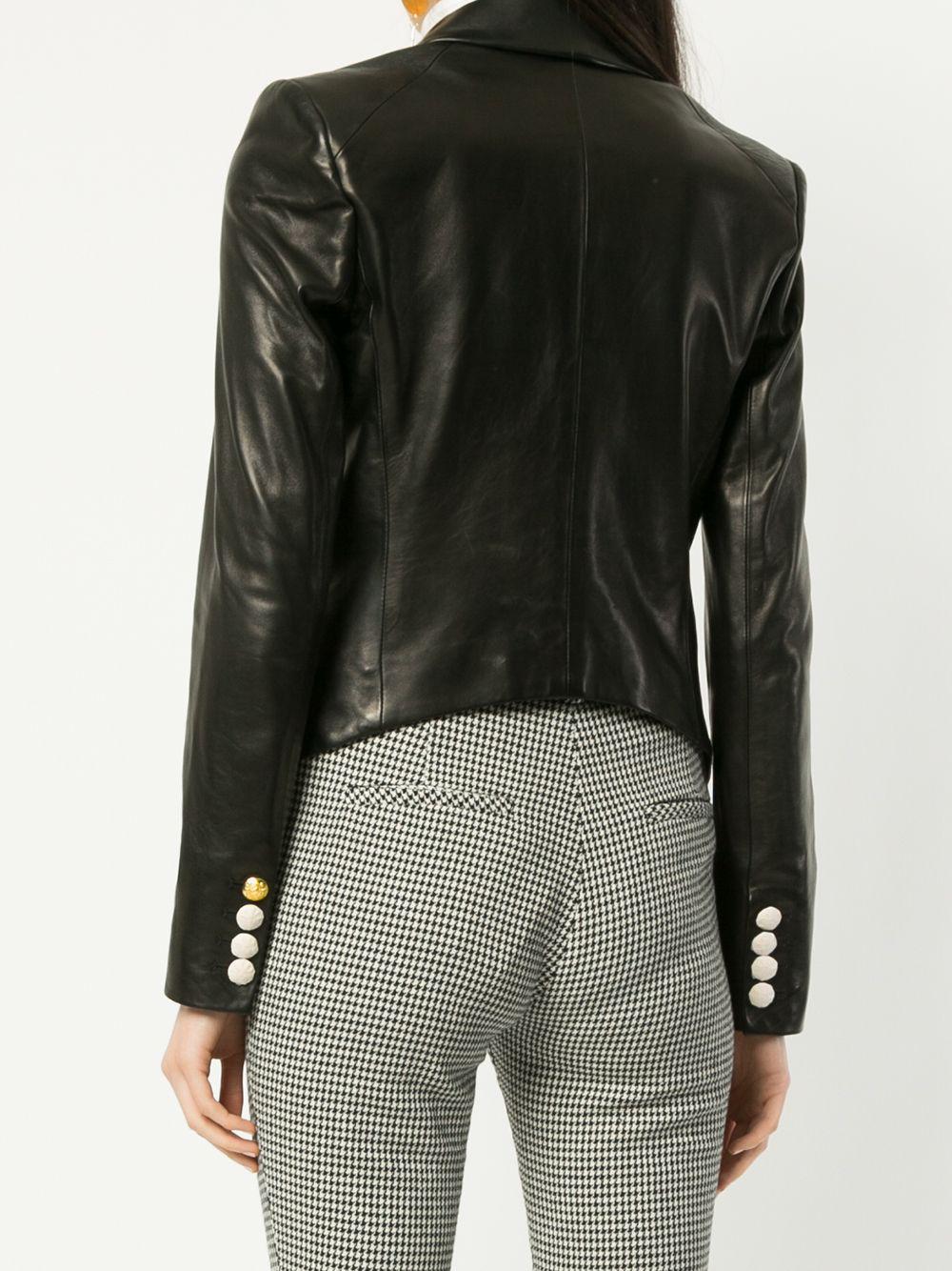 Lyst - Veronica Beard Cooke Leather Jacket in Black