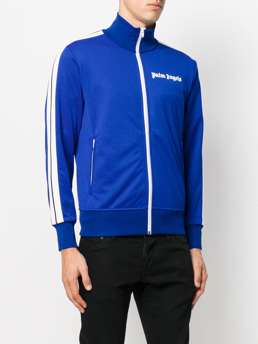 Lyst Palm Angels Zip Up Jacket in Blue for Men