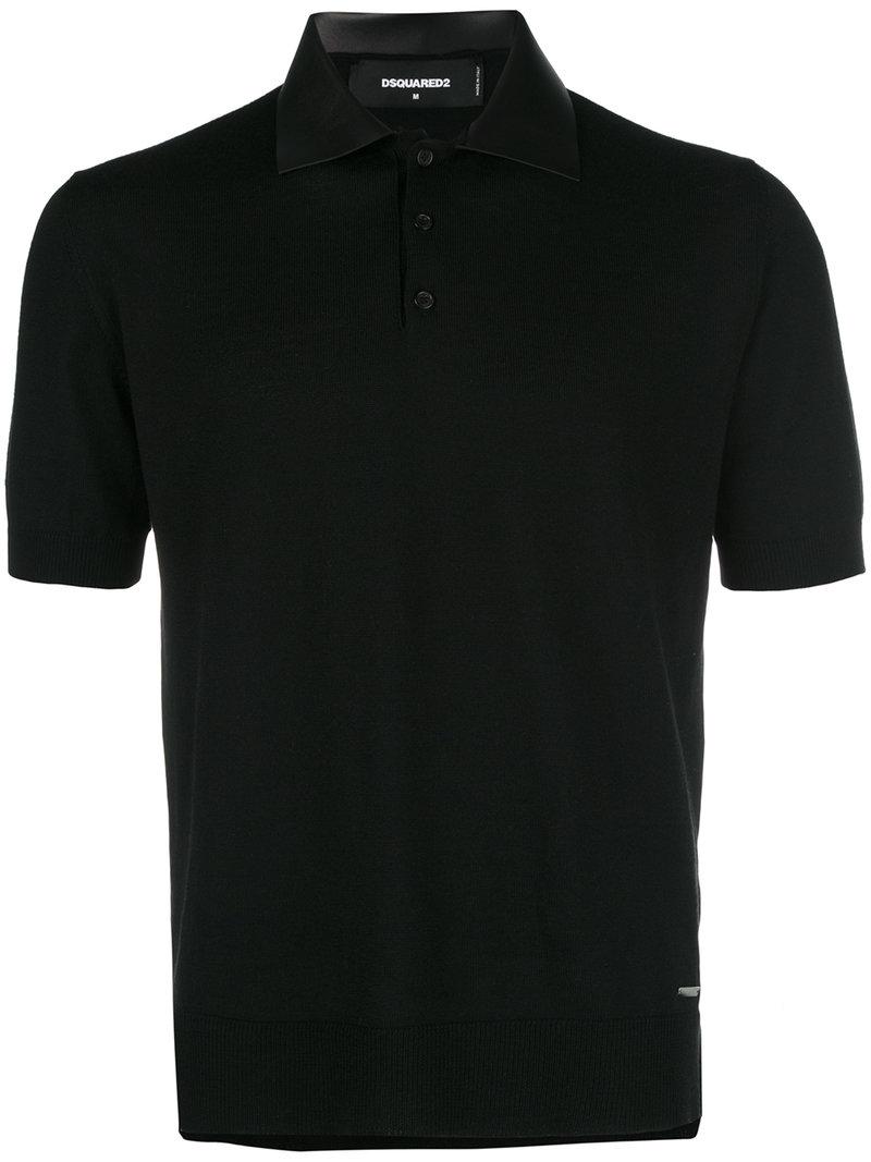 Lyst - Dsquared² Fitted Polo Shirt in Black for Men