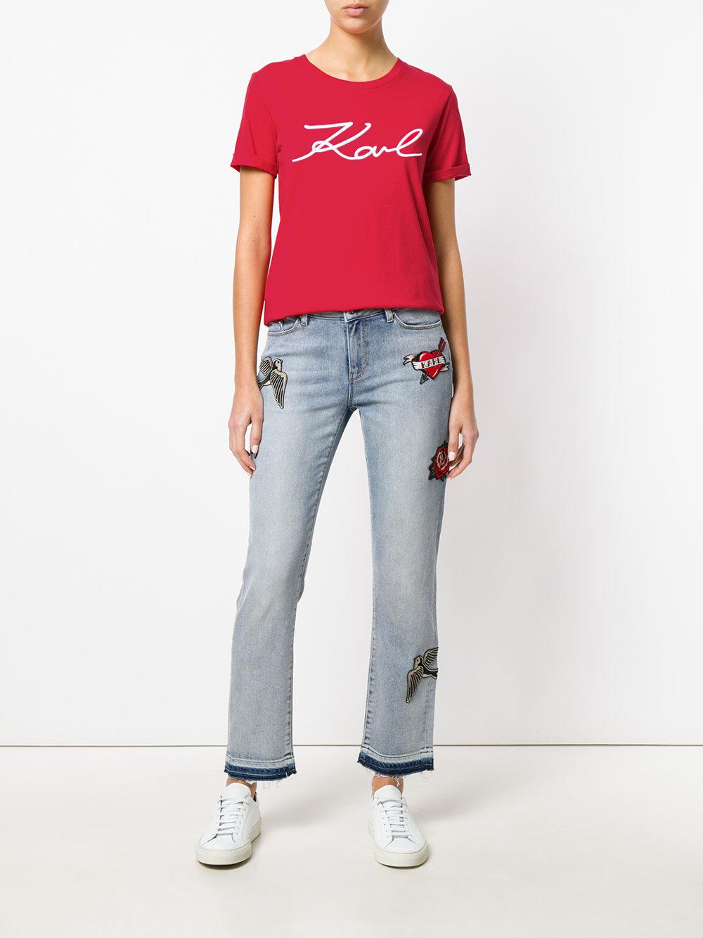 Lyst - Karl Lagerfeld Karl Signature T-shirt in Red