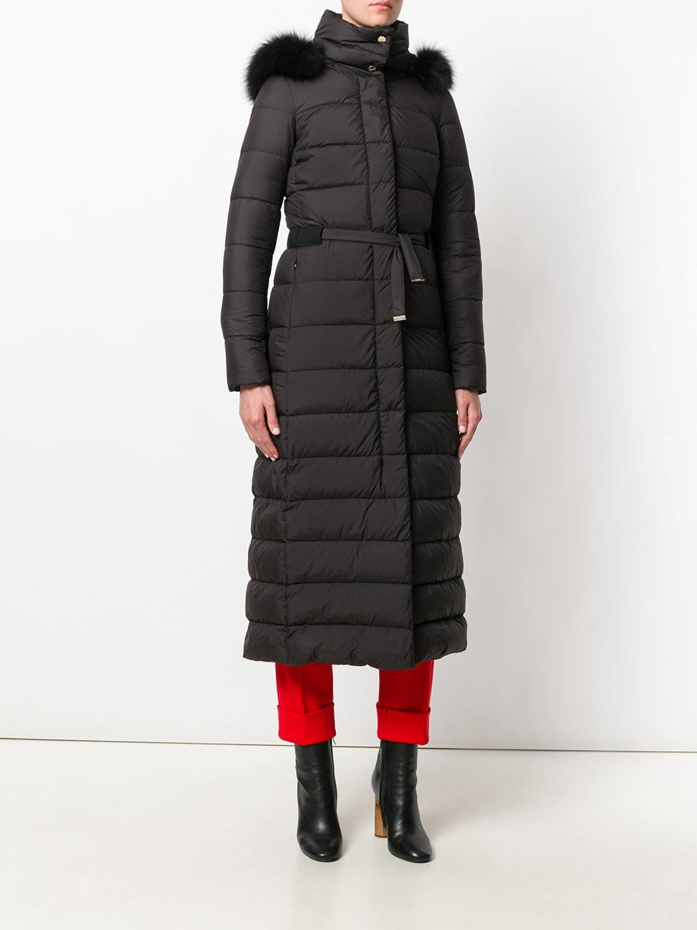 Long black padded coat