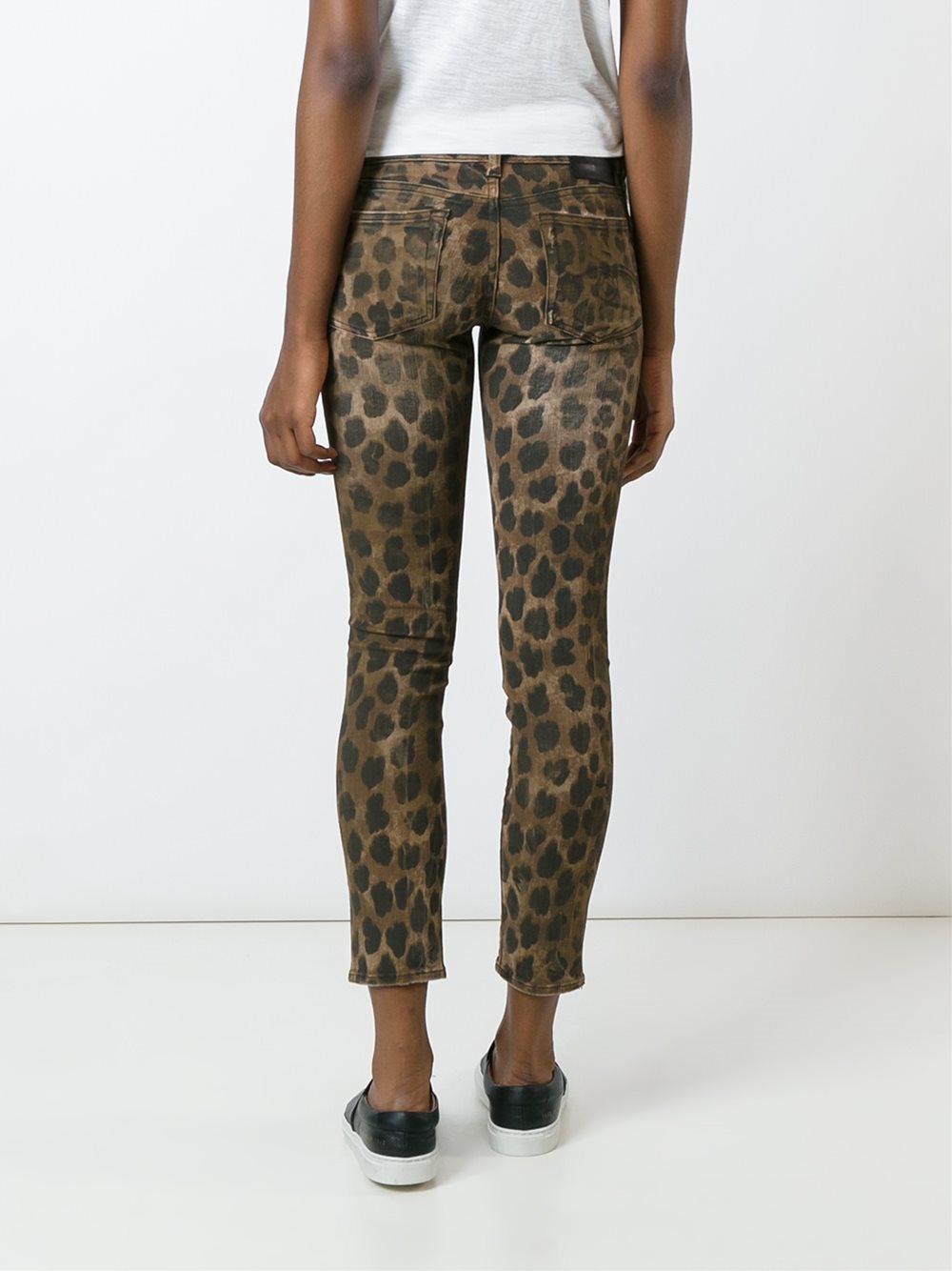Lyst - R13 Leopard Print Skinny Jeans in Brown