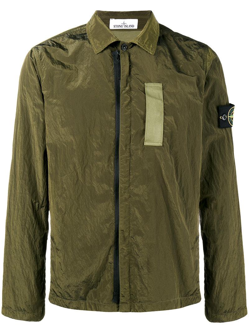 stone island overshirt petrol green