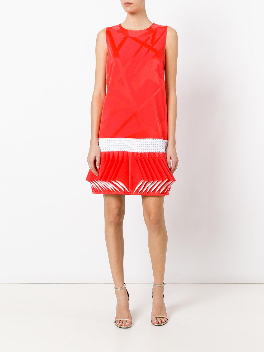 Lyst - Capucci Abito Folded Hem Dress in Red