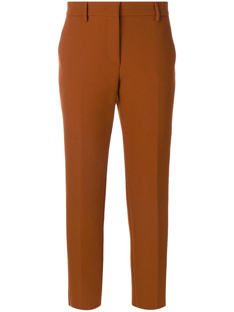 Lyst - Msgm Straight-leg Trousers in Brown