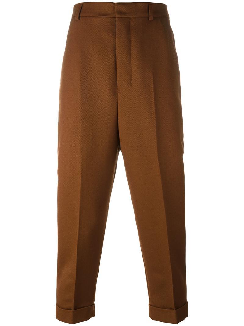 Lyst - AMI Oversized Carrot Fit Trousers in Brown for Men