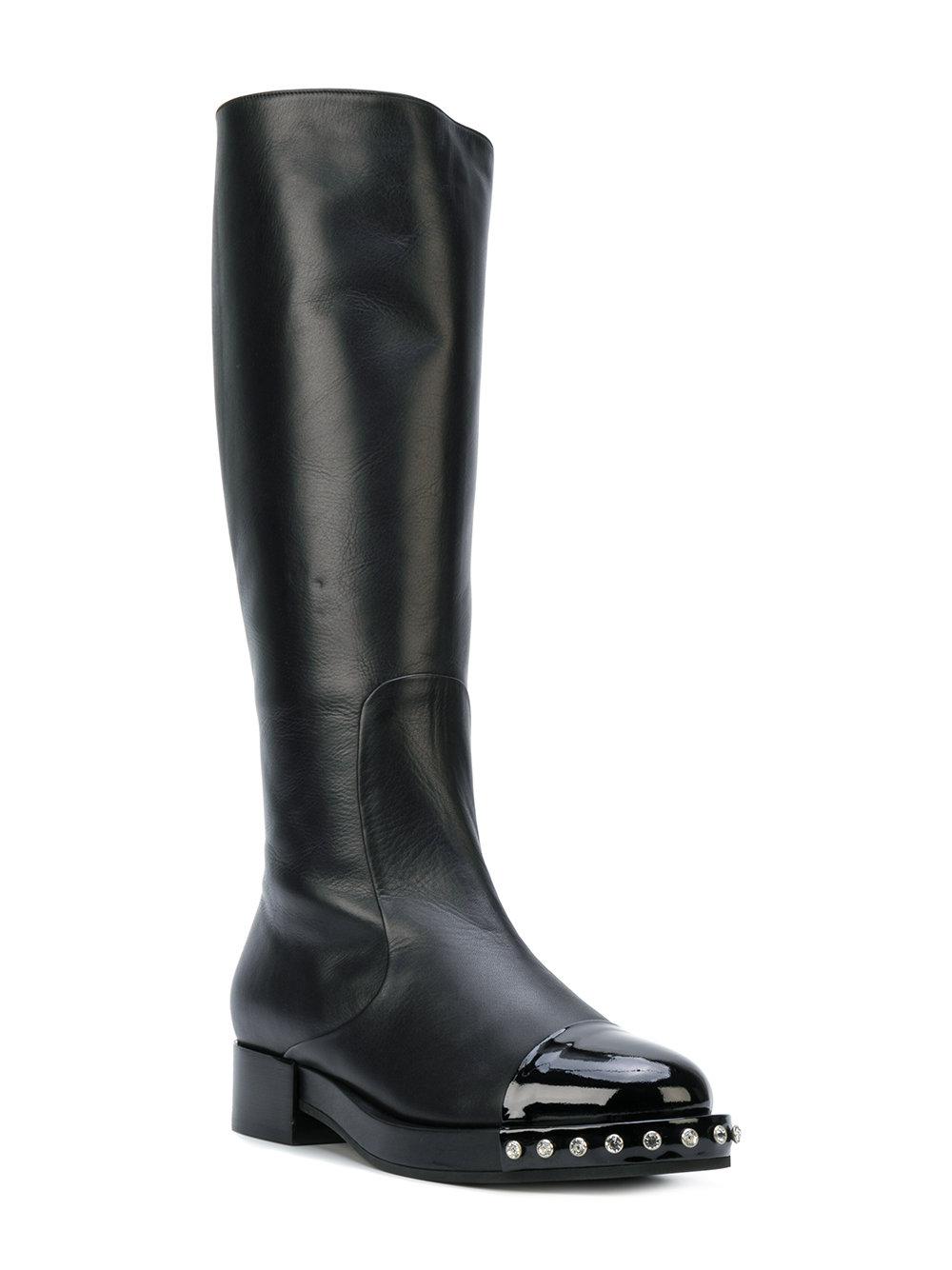 Lyst N°21 Studded Kneehigh Boots in Black