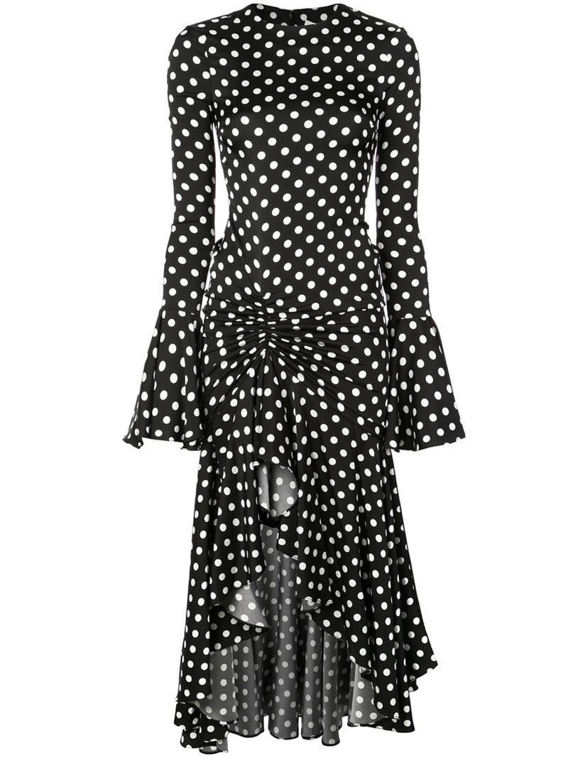 Lyst - Caroline Constas Polka Dot Print Dress in Black