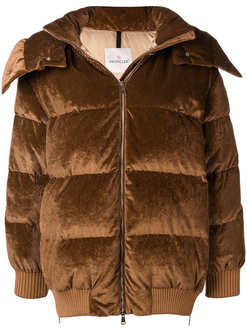 moncler puffer jacket brown