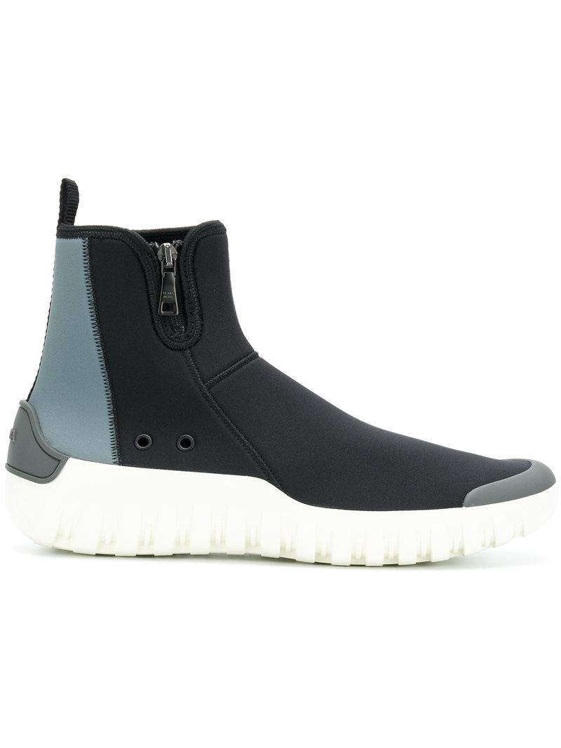 Lyst - Prada Sock High-top Sneakers in Black for Men