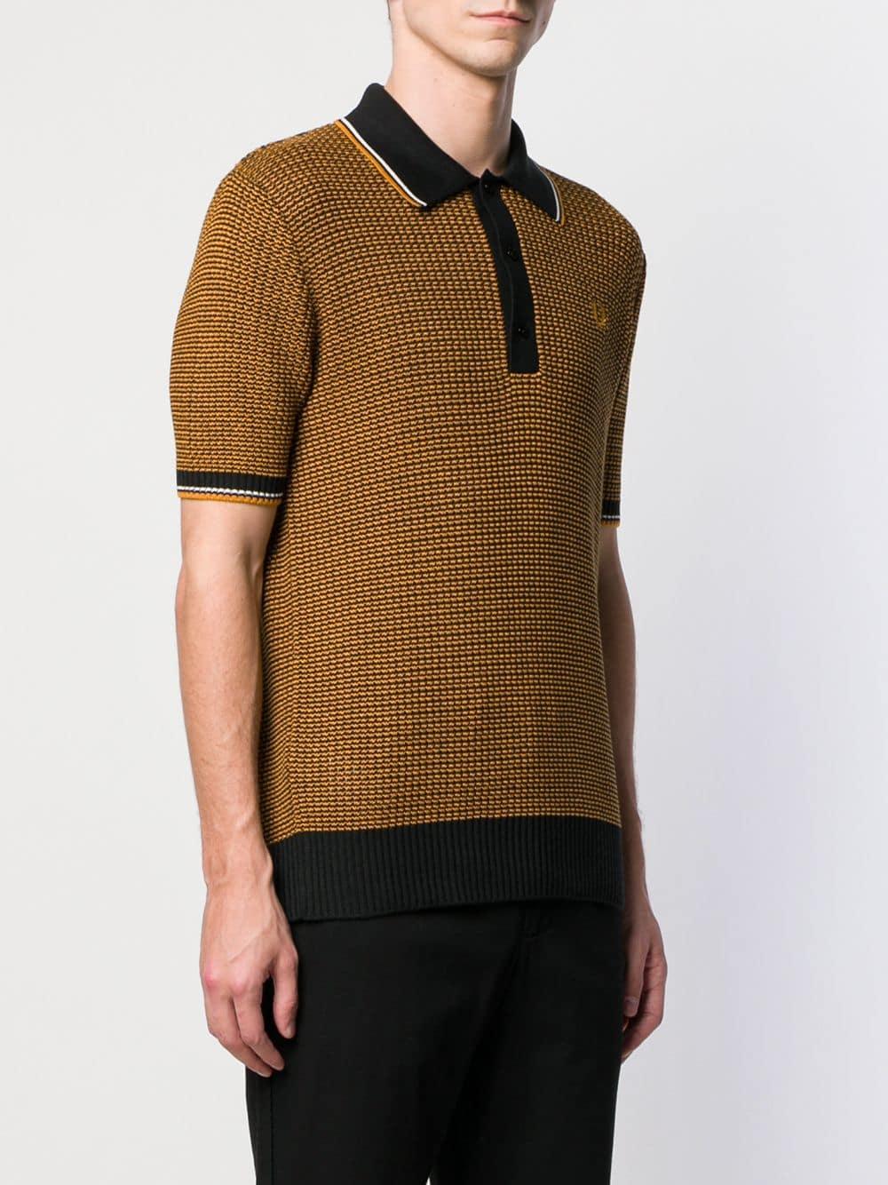 Fred Perry Knitted Polo Shirt in Yellow for Men - Lyst