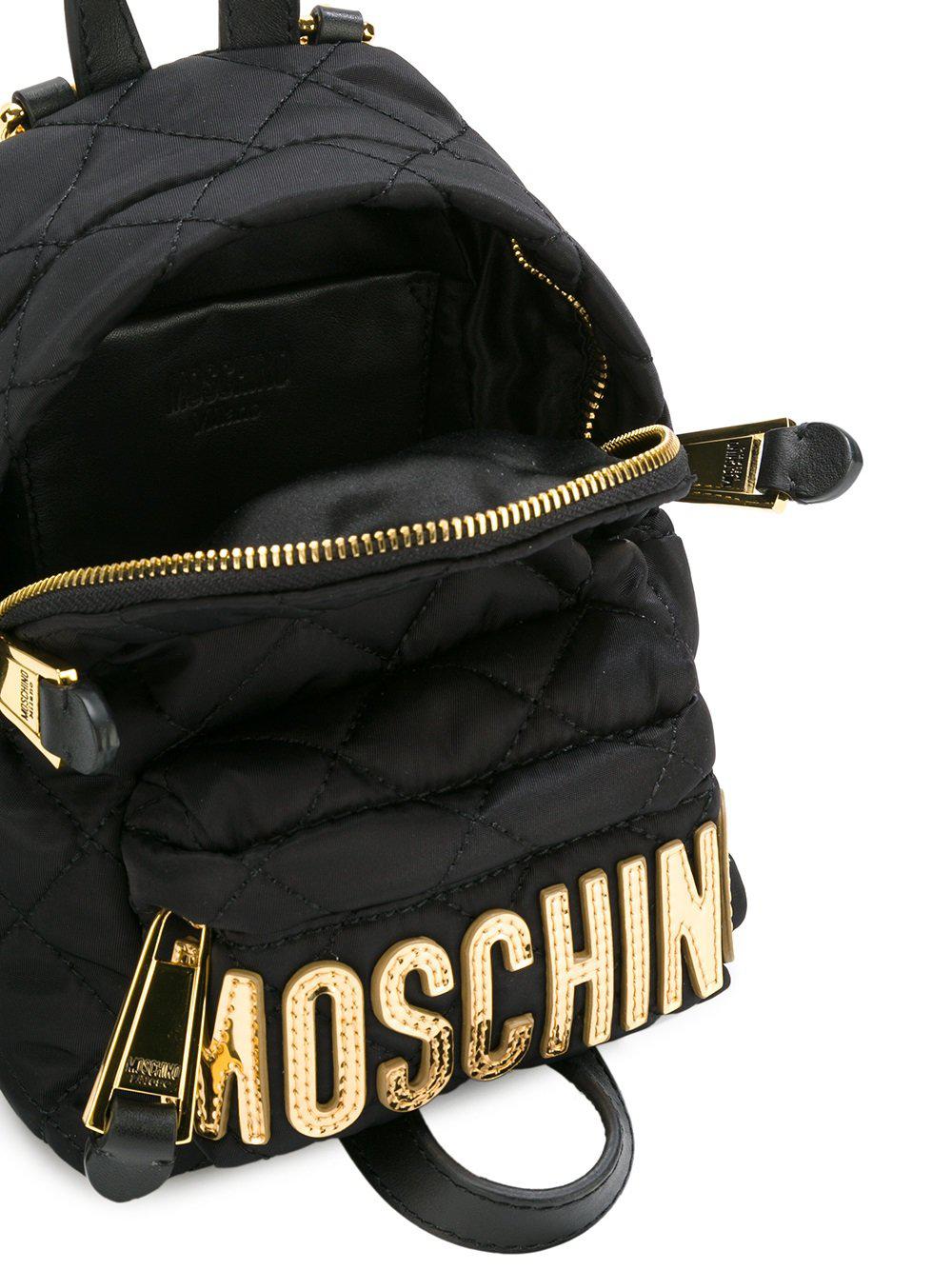 moschino quilted nylon backpack