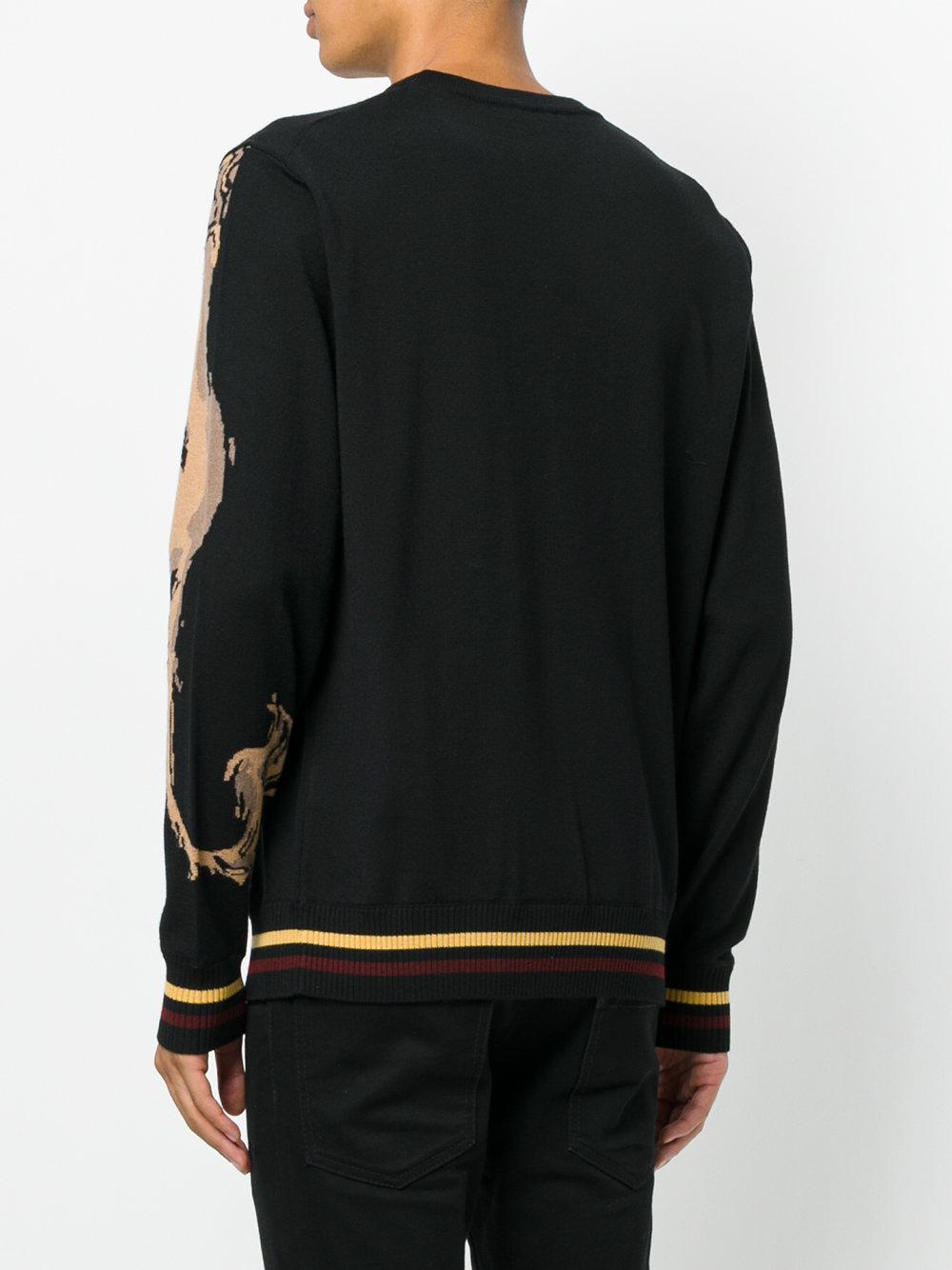 Lyst - Dolce & Gabbana Lion Embroidered Sweater in Black for Men