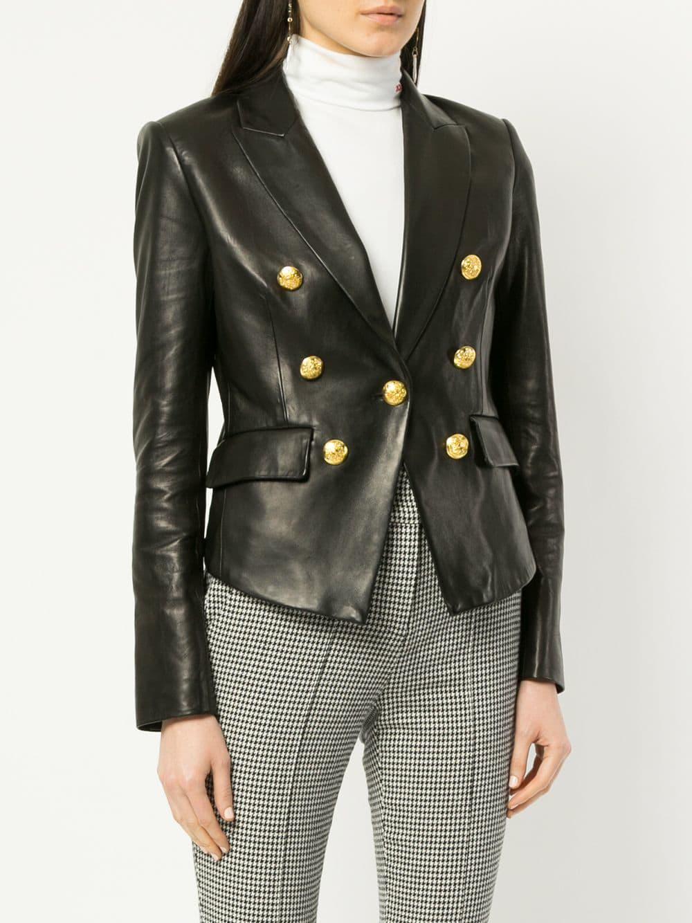 Lyst - Veronica Beard Cooke Leather Jacket in Black