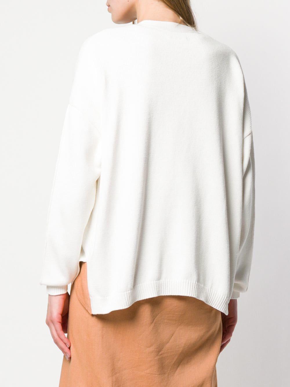 Allude Vneck Cardigan in White Lyst