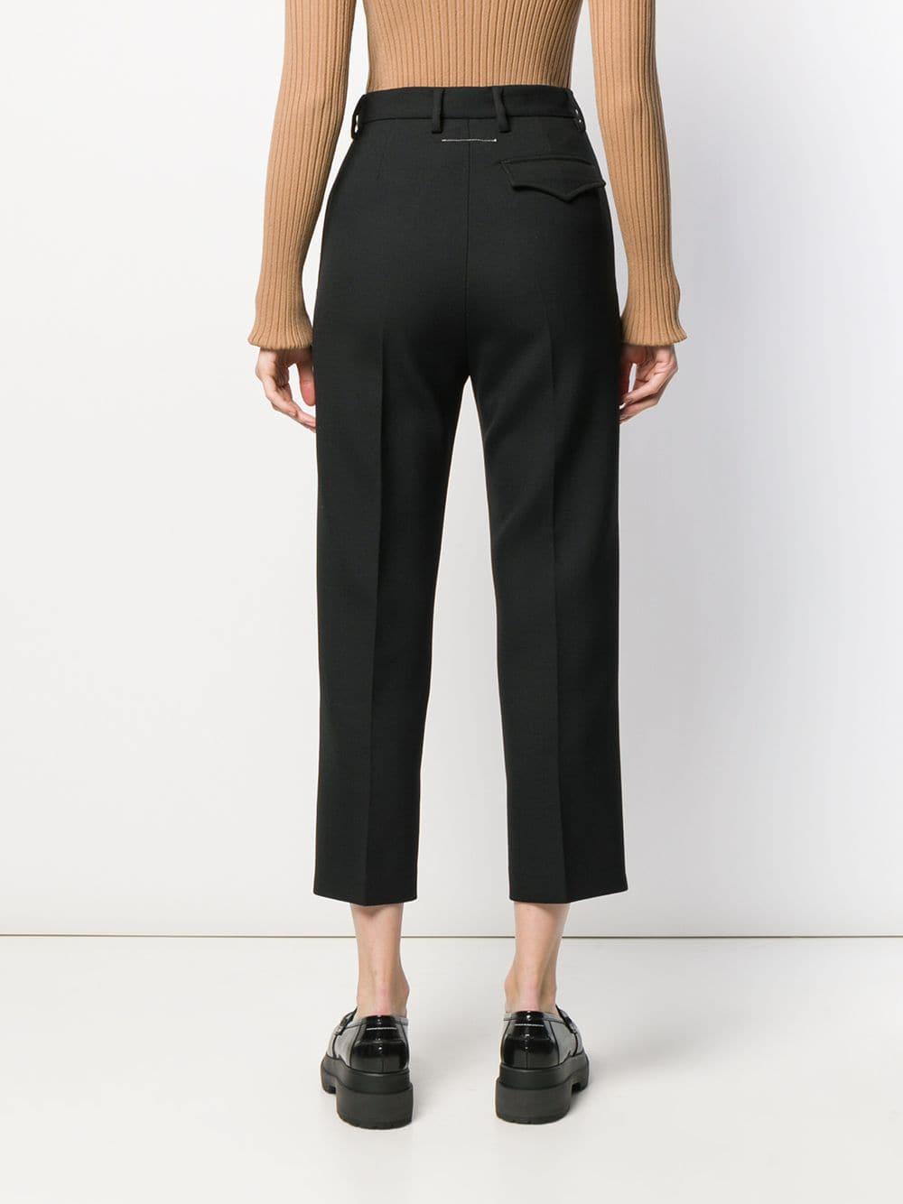 MM6 by Maison Martin Margiela Cropped Trousers in Black - Lyst