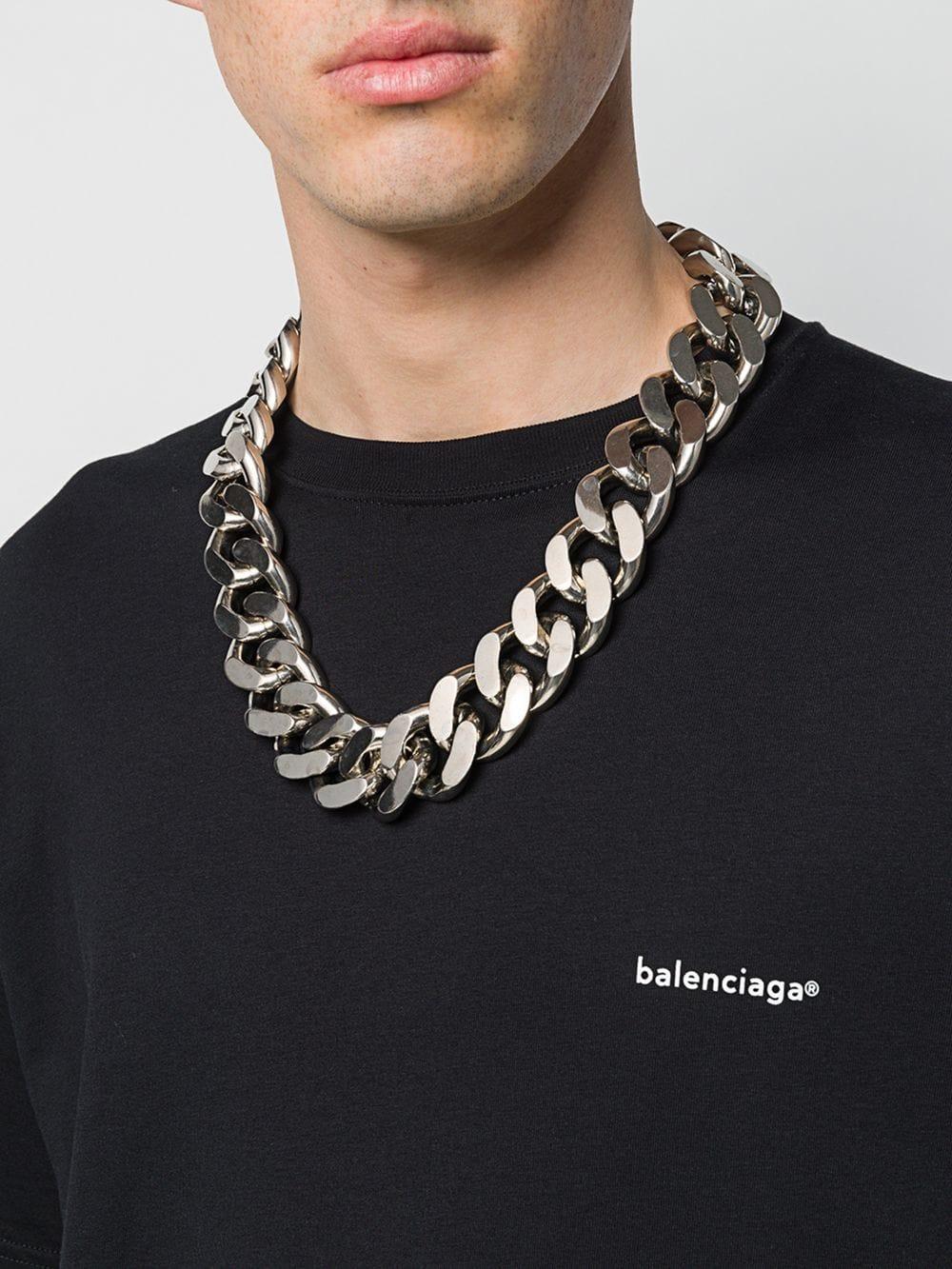 Lyst - Balenciaga Thick Chain Necklace in Metallic for Men