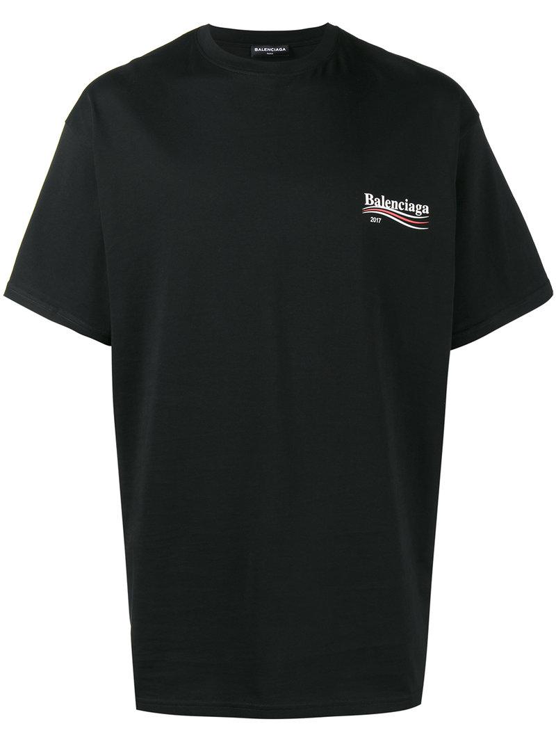 Lyst - Balenciaga Oversize Logo T-shirt in Black for Men