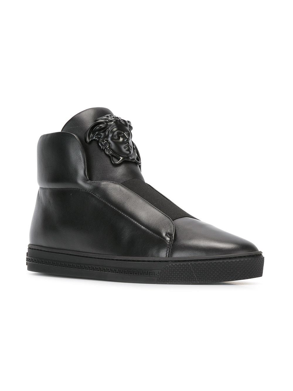 Lyst - Versace Palazzo Medusa High-top Sneakers in Black for Men