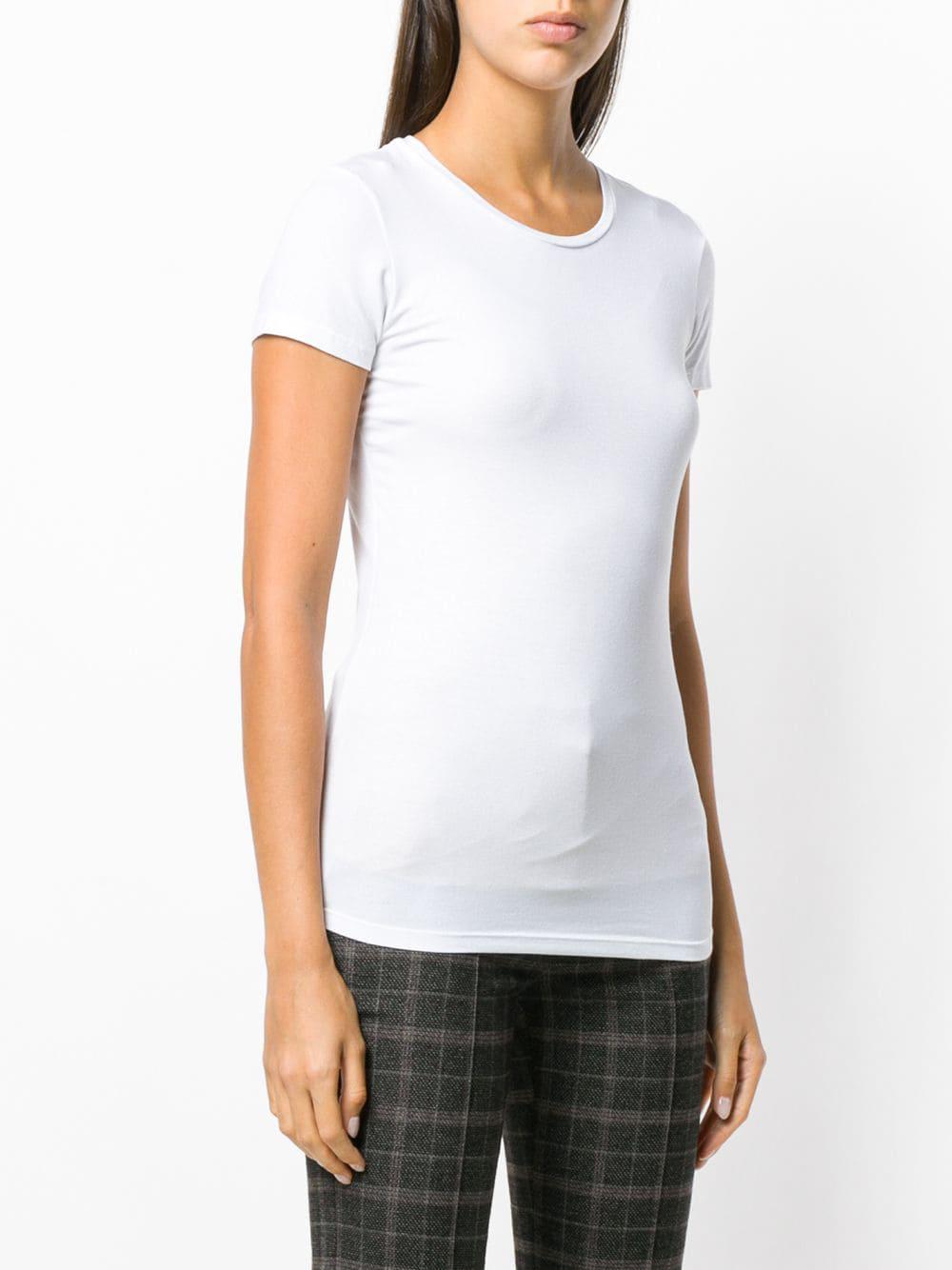 Lyst - Majestic Filatures Short-sleeve Fitted T-shirt in White